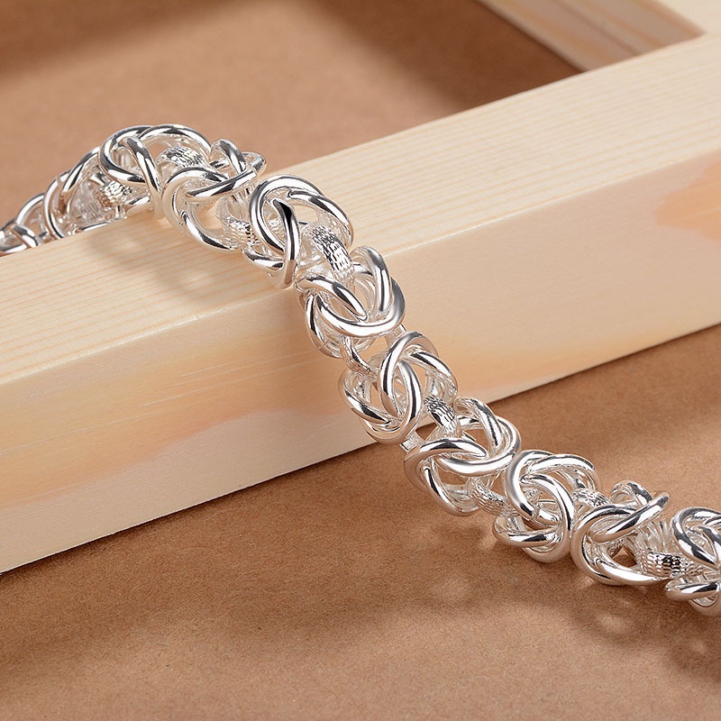 Gelang Bahan Stainless Steel Warna Silver Untuk Pria Dan Wanita