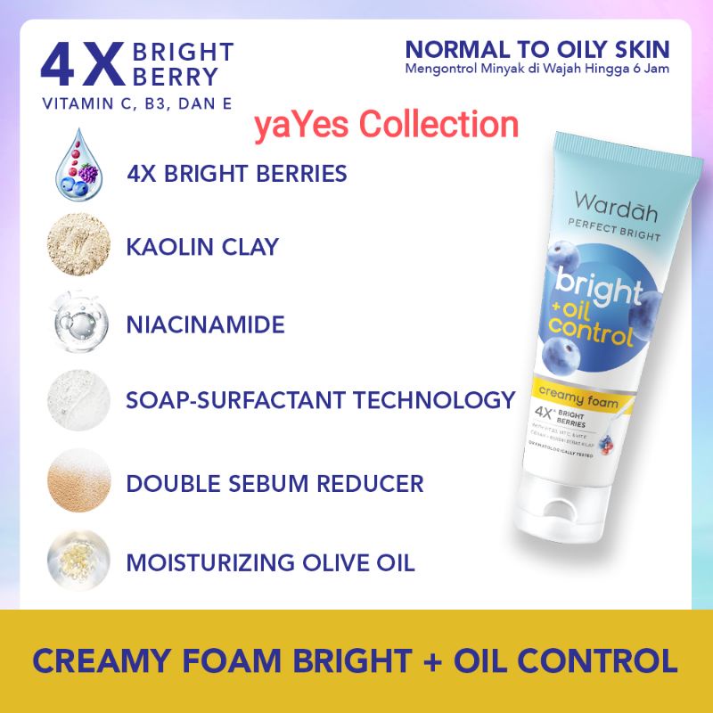 Wardah Perfect Brightening Cooling Jelly Facial Foam Gel Jel Creamy Foam Bright + Oil Control 100 ml Smooth 60 ml Pembersih Sabun Cuci Muka Perfact Wanita Remaja Wajah Berminyak Normal