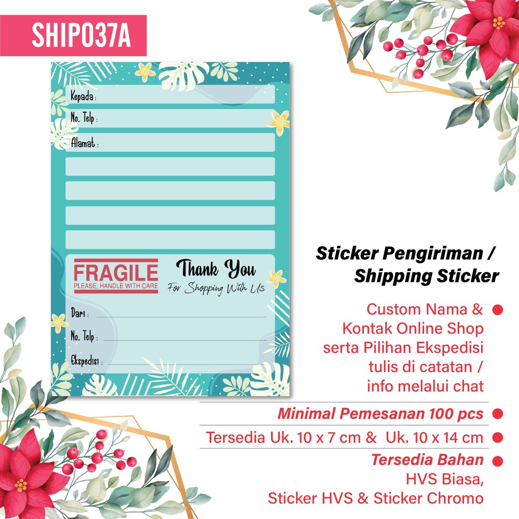 

Hanabi Shipping Sticker isi 16 pcs Stiker Label Pengiriman Kode Ship037A