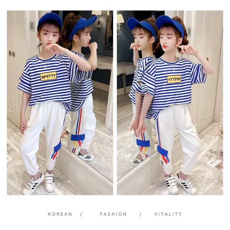 (LOLI-JKT) BS-170 STELAN ANAK GARIS-GARIS RPETTY SIZE 110-170