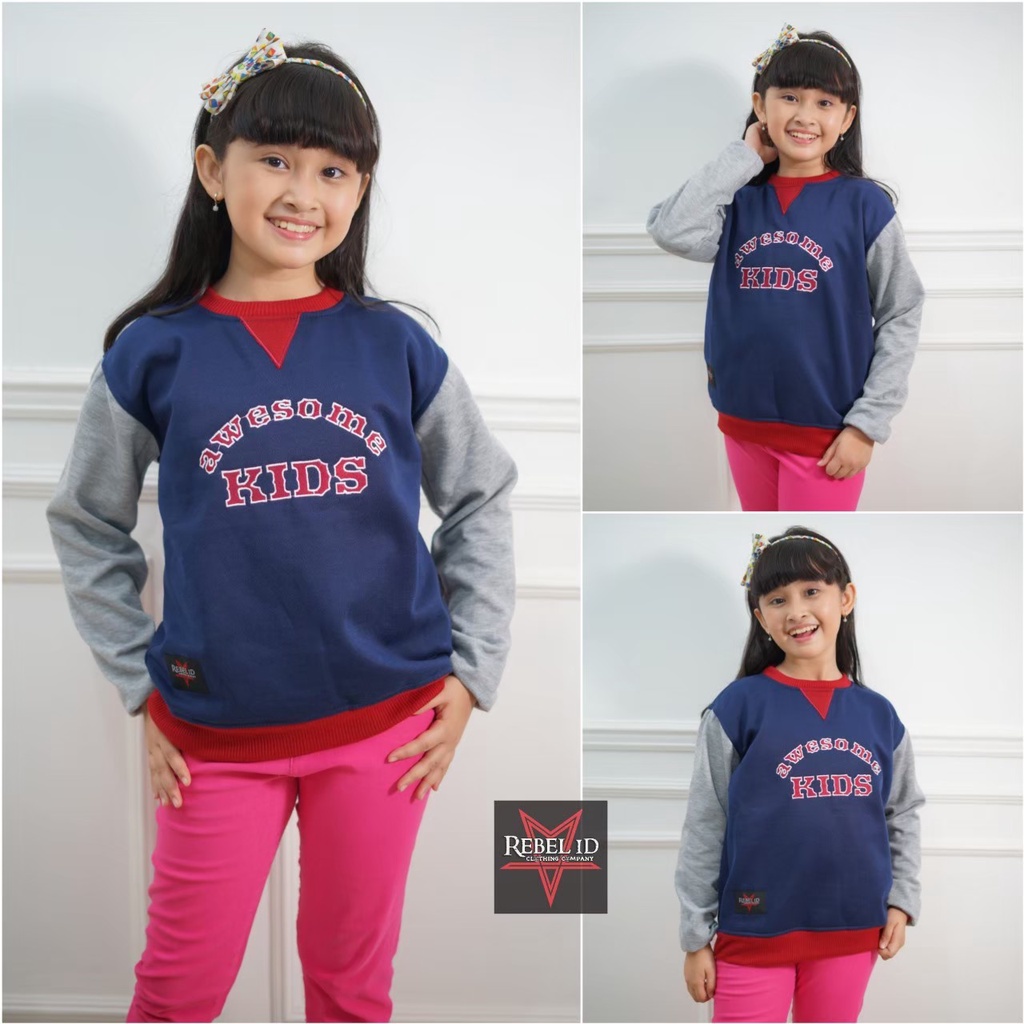 Sweater Raglan Kids Pria &amp; wanita | Original REBEL ID | Dhea Fashion