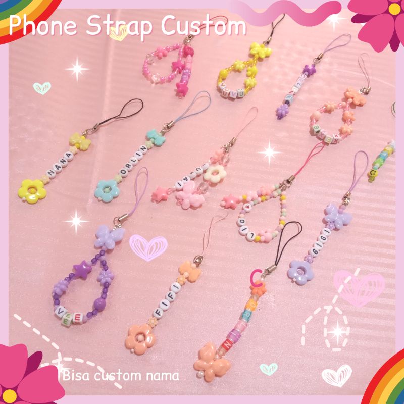 Phone Strap Custom/Gantungan Kunci / Gantungan HP / Keychain Kpop Beads Charm