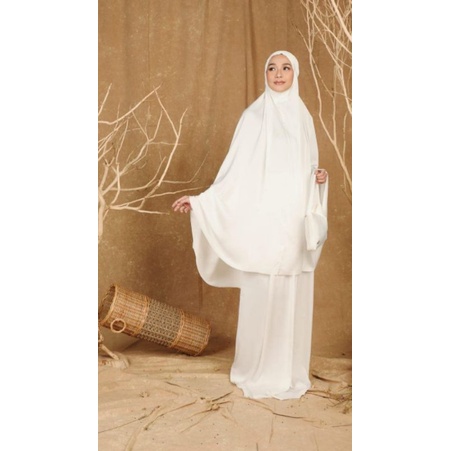 Mukena Telekung Saiya Jingga Scarves White