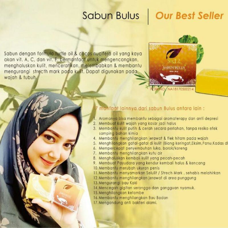 Sabun Bulus SR12 - Sabun Muka Glowing - Sabun Jerawat Badan dan Punggung Aman BPOM