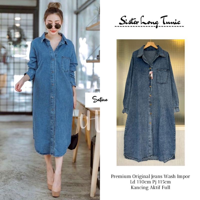 Sister long tunik ORI satin