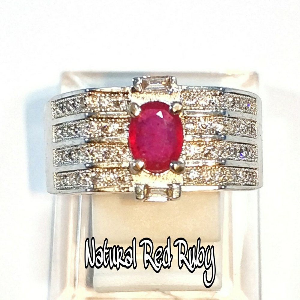 CINCIN BATU AKIK PERMATA NATURAL RED RUBY CUTING MINIMALIS