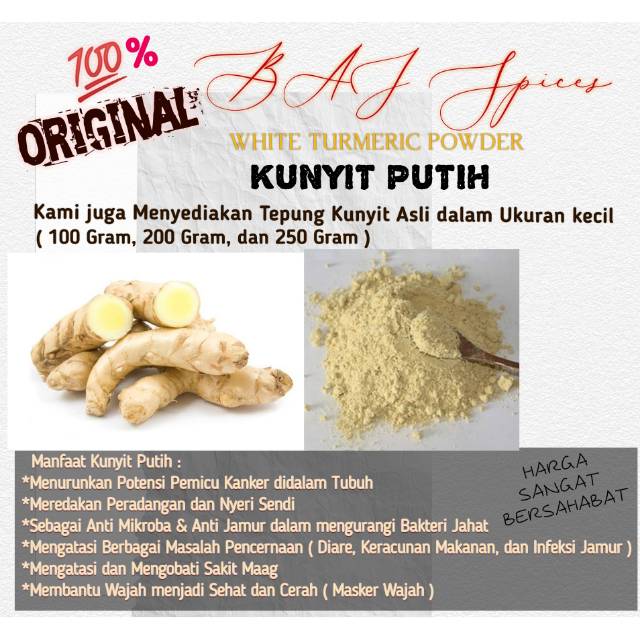 

White Turmeric Powder ( Tepung Kunyit Putih Bubuk )