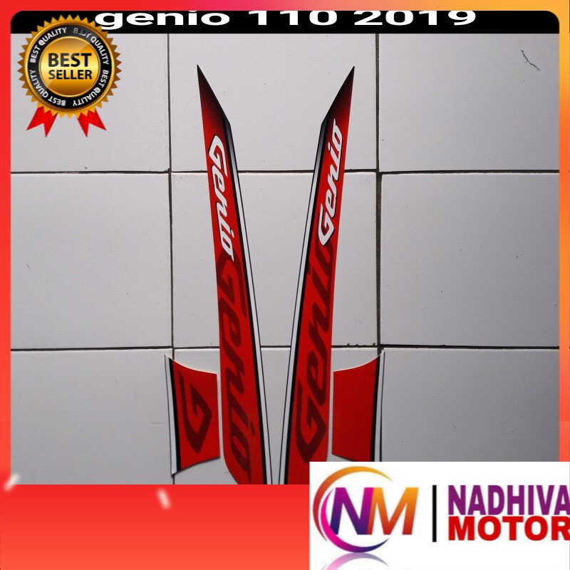 stiker motor genio cbs 2019 hitam-merah