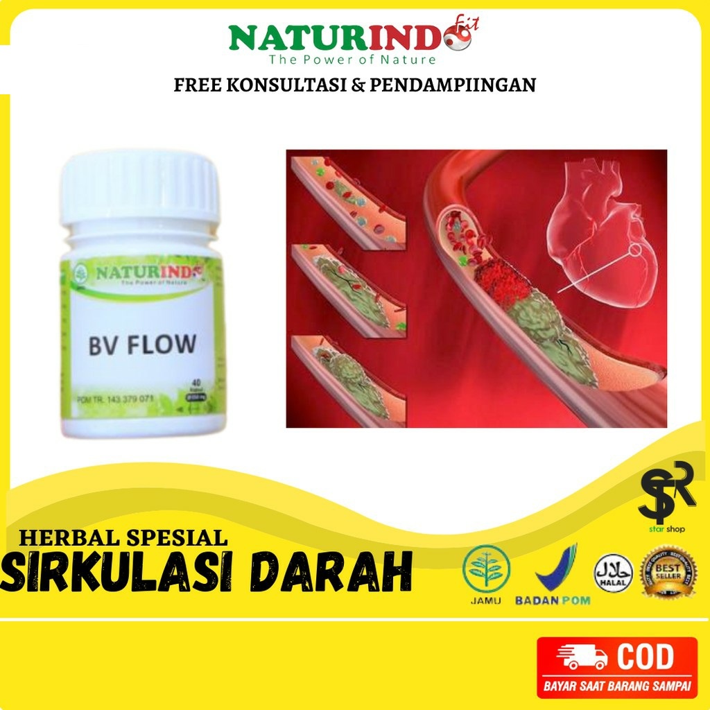 NATURINDO Obat Kesemutan, Obat Pembersih Darah, Obat  Pelancar Darah, Obat Tremor, BV FLOW Sirkulasi