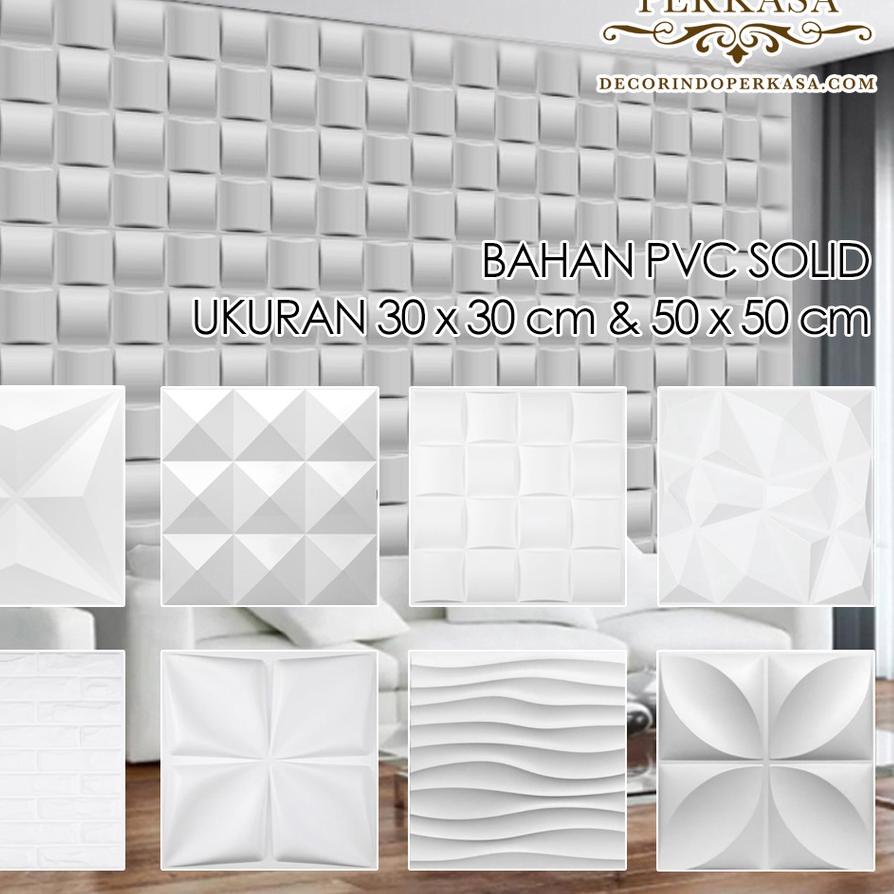 BIG SALE Wall Panel 3D Dinding Ornamen Bahan PVC Bisa Dibersihkan Motif Timbul