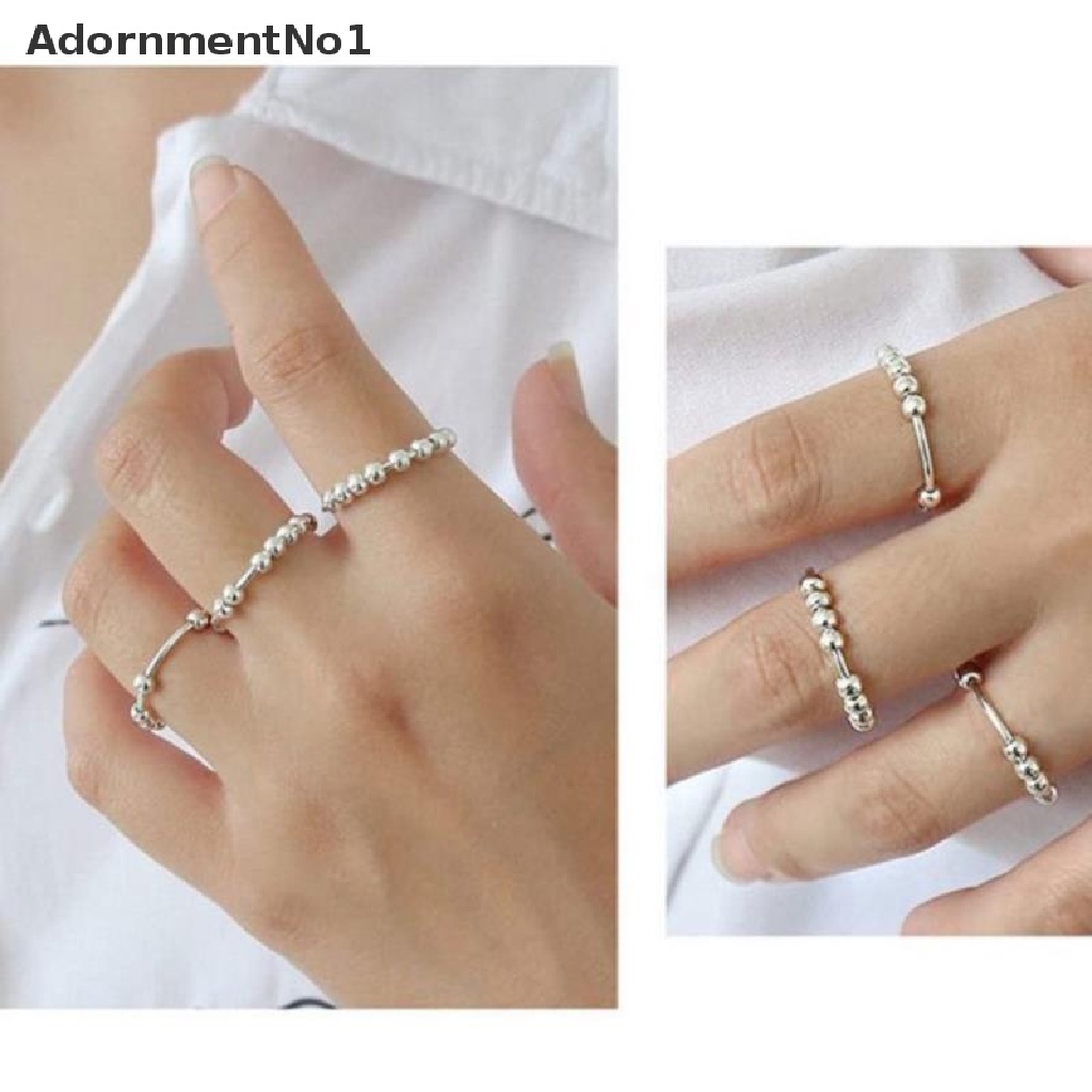 (AdornmentNo1) Cincin Sterling Silver Bisa Diputar Anti Stress Untuk Wanita Relied