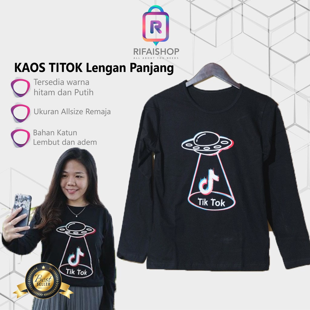 Kaos Tiktok Lengan panjang || Tik Tok kaos lengan panjang