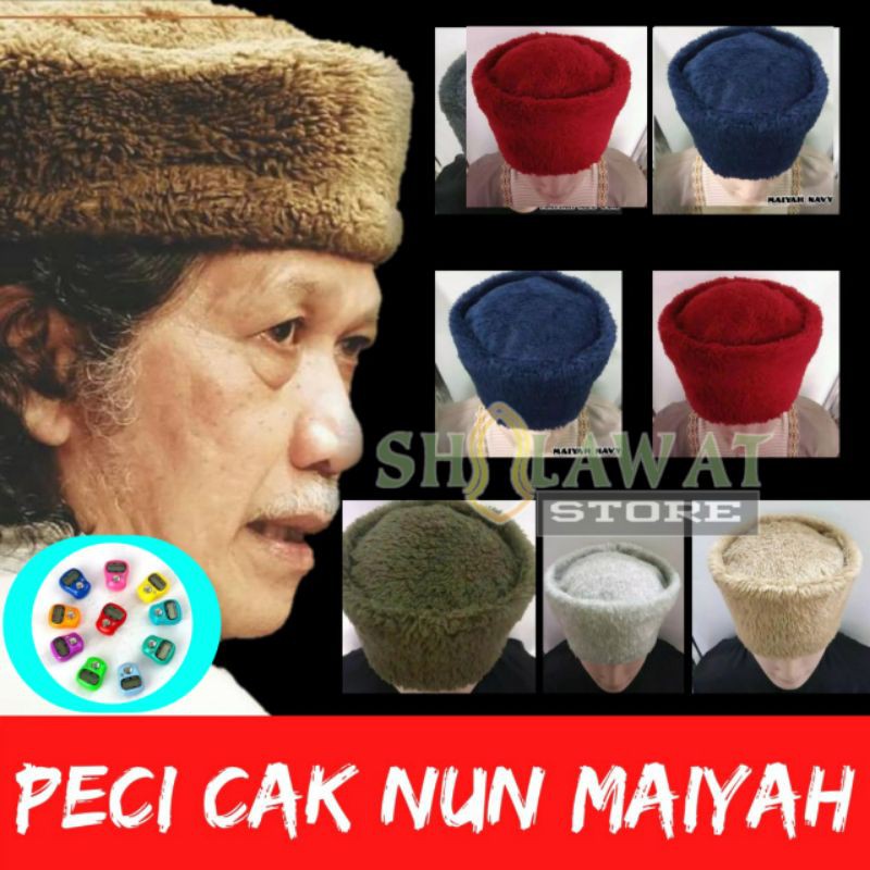 [TERLARIS] Peci Maiyah Bulu / Peci Cak Nun Bulu Maiyah / Peci Cak Nun Bulu Plus Tasbih Digital