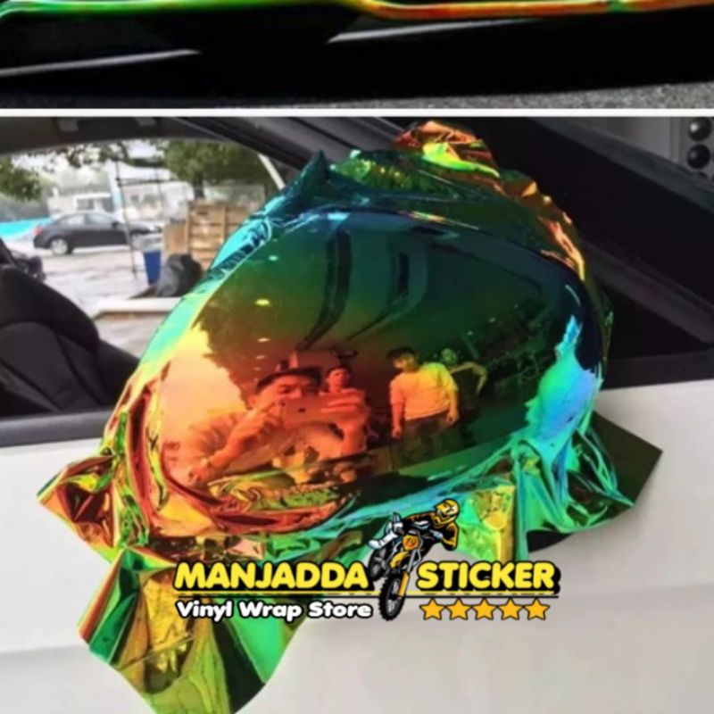 STIKER SKOTLET BUNGLON HOLOGRAM RAINBOW CHROME