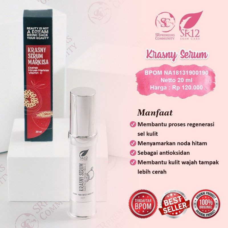 Krasny Serum SR12 - Serum Pencerah Kulit Kering dan Kusam