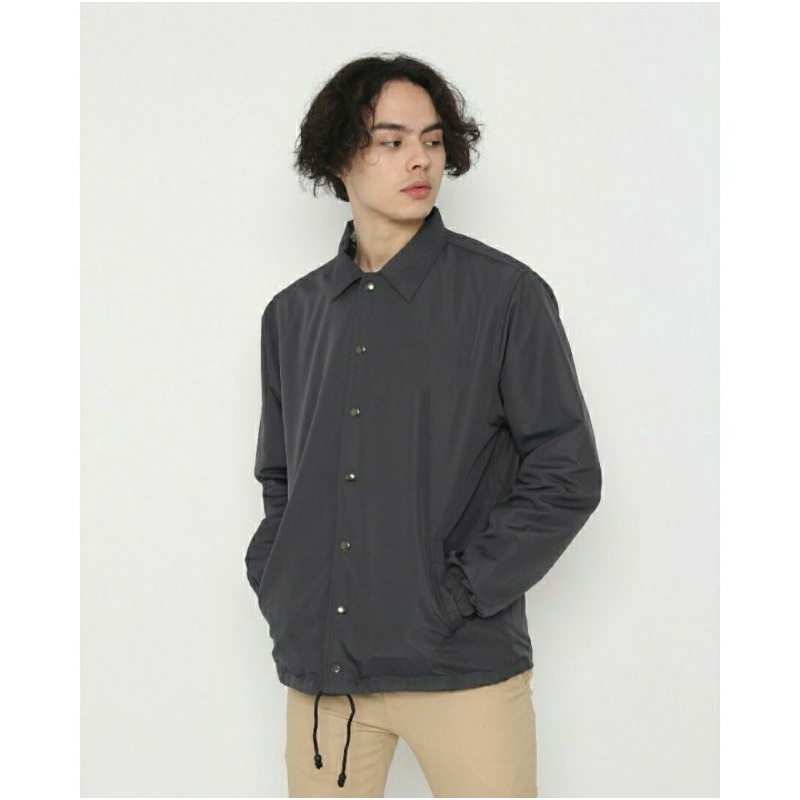 JAKET COACH WINDBREAKER TASLAN WATERPROOF PRIA DAN WANITA POLOS PREMIUM-abu