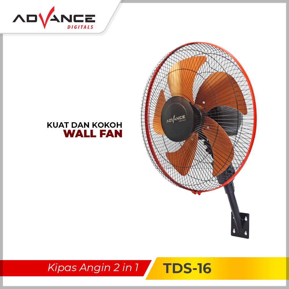 Advance Kipas Angin 2in1 Stand/Desk/Wall TDS-16 Garansi Resmi Advance 1 Tahun Kipas Tornado