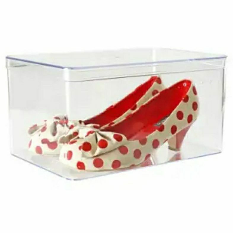 TRANSPARENT SHOE BOX STANDARD SIZE 28X19.2X10.5 CM Kotak Penyimpanan Sepatu Transparan Ace Hardware P27 x L18.5x T14 CM