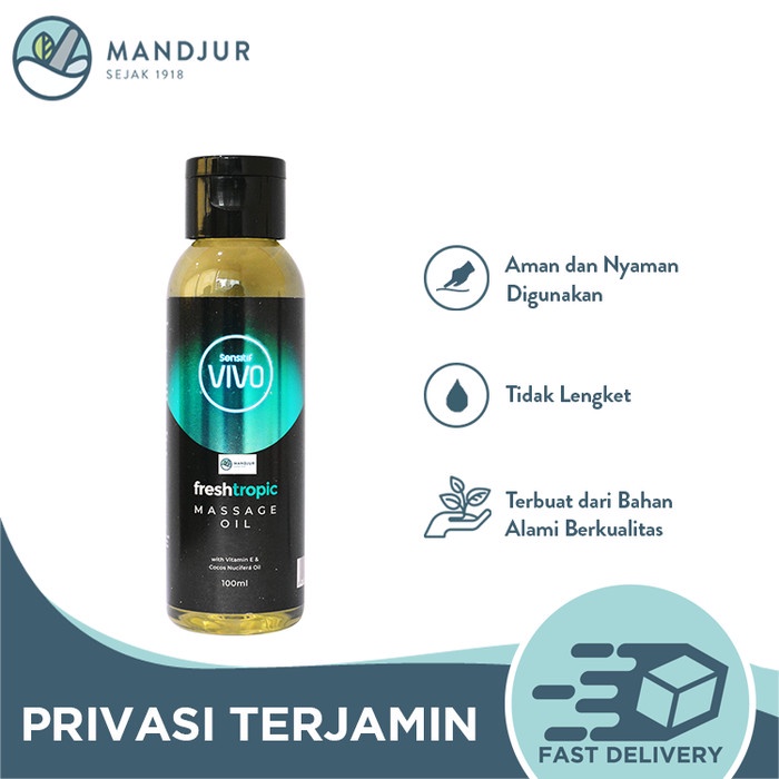 Termahal Vivo Massage Oil Fresh Tropic 100 Ml - Minyak Pijat Urut Gosok
