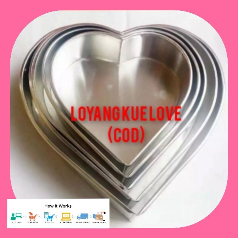 (NEW) CETAKAN KUE HATI/LOVE 5PCS (1SET) / LOYANG KUE HATI/LOVE