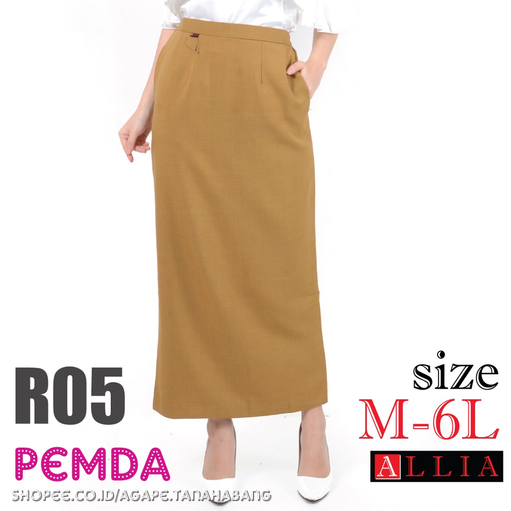 Rok Kantor Rempel Span R05 *Pemda* M - 6L rok span jumbo kerja kuliah formal wanita panjang