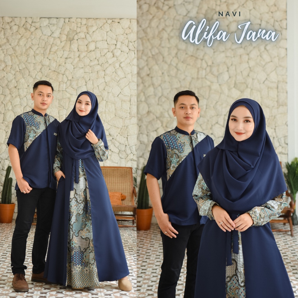 Baju Muslim Gamis Alifa Batik Couple