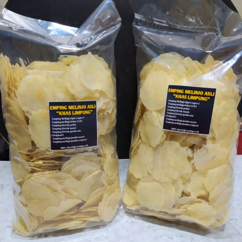 

Keripik melinjo mentah super tipis 1kg Asli khas limpung