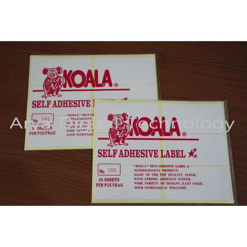 

Kertas Sticker Label Koala/Fox No 101 Kertas Stiker Tempel Murah Bagus