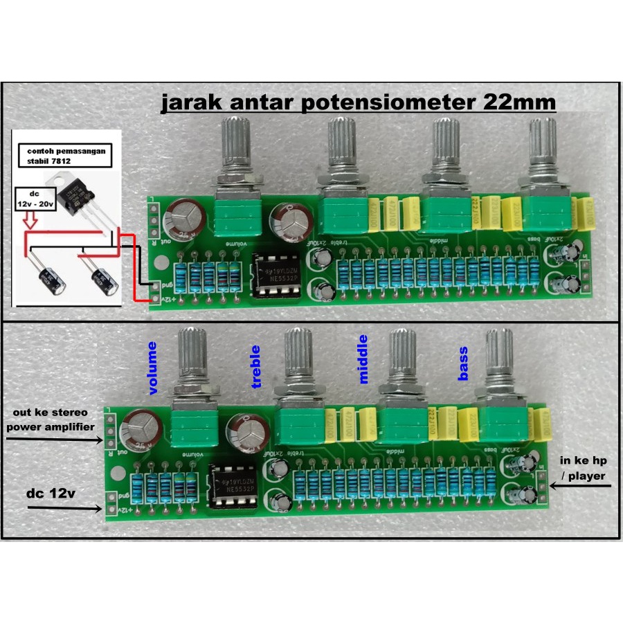 Modul ne5532 Stereo Tone Control Plus middle