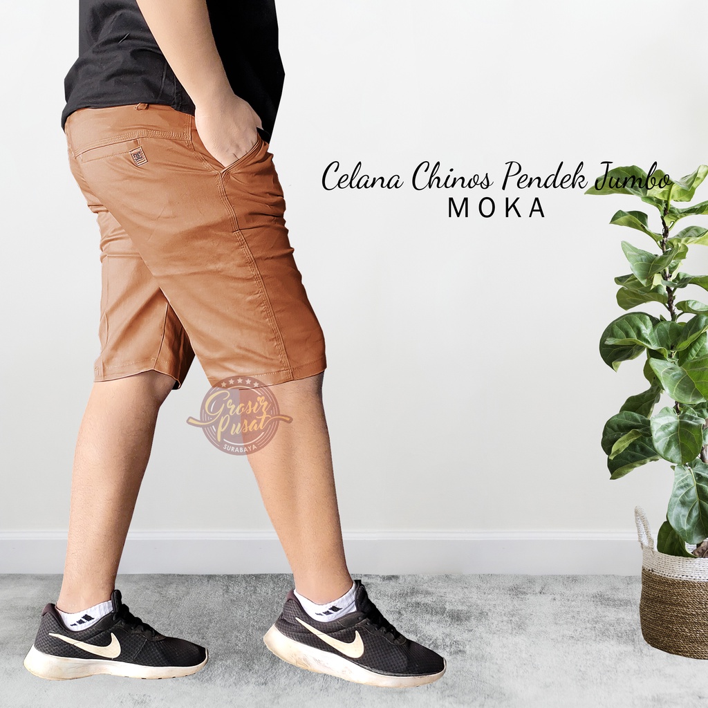 Celana Chino Pendek Premium Moka Jumbo Moka 39 - 44