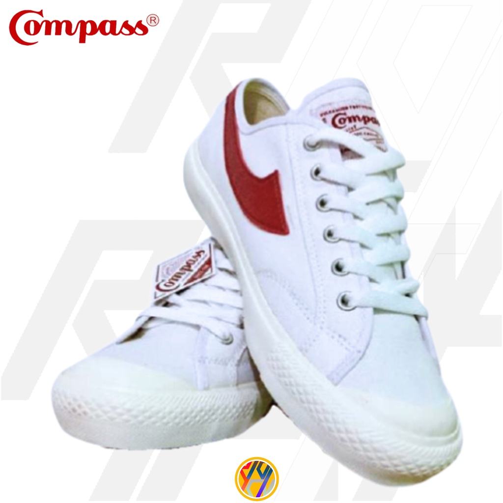 SEPATU COMPASS GAZELLE LOW WHITE RED