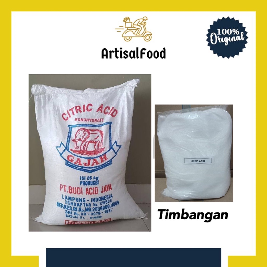 

CAP GAJAH CITRIC ACID asam sitrat 250gr TIMB. btp