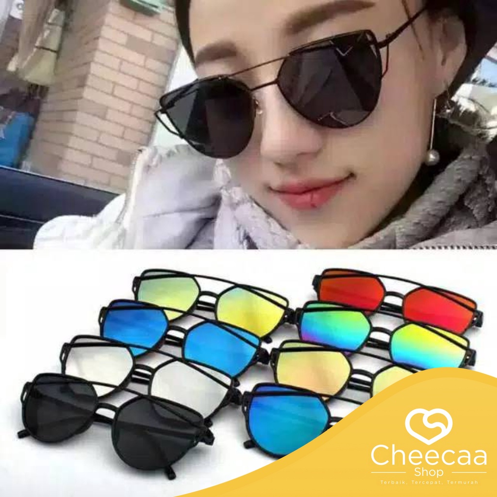 CC (KM19) Kacamata wanita gaya vintage kacamata fashion wanita sunglasses