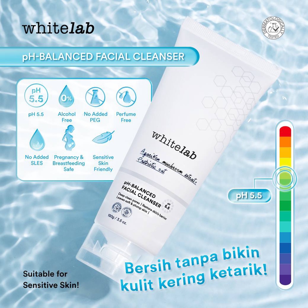 WHITELAB Brightening Acne Care pH-Balanced Facial Face Wash Cleanser - Sabun Cuci Pembersih Pencerah Perawatan Wajah Muka