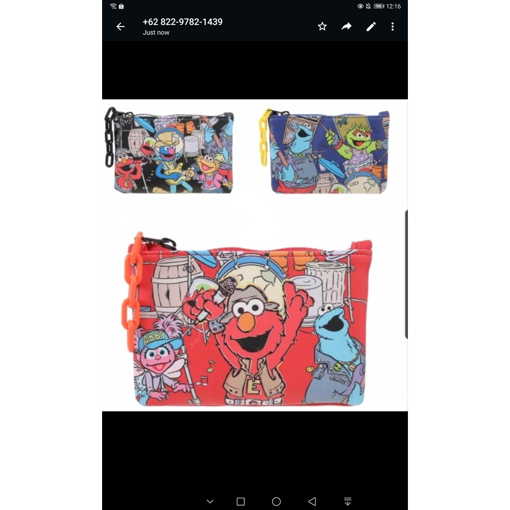 Miniso sesame street rock singer clutch bag