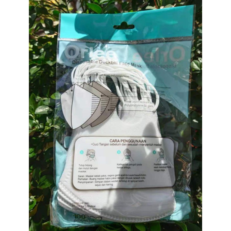 Masker Duckbill Earloop merk Orlee bagus dan murah