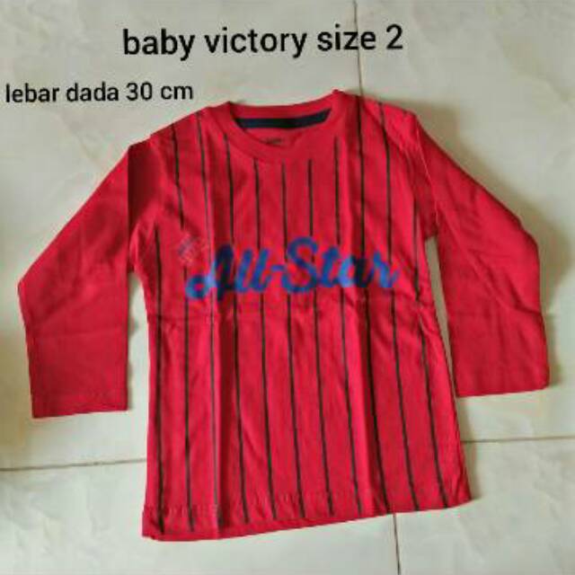 kaos anak balita lengan panjang size 2 baby victory