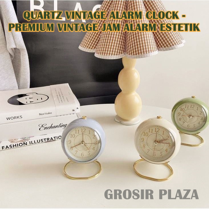 Jual QUARTZ VINTAGE ALARM CLOCK JAM BEKER AESTHETIC PREMIUM JAM MEJA