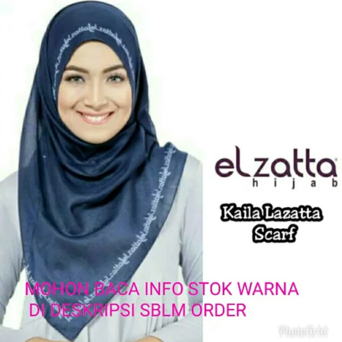 Hijab Kerudung Segi Empat KAILA LAZATTA Scarf ELZATTA Original Diskon
