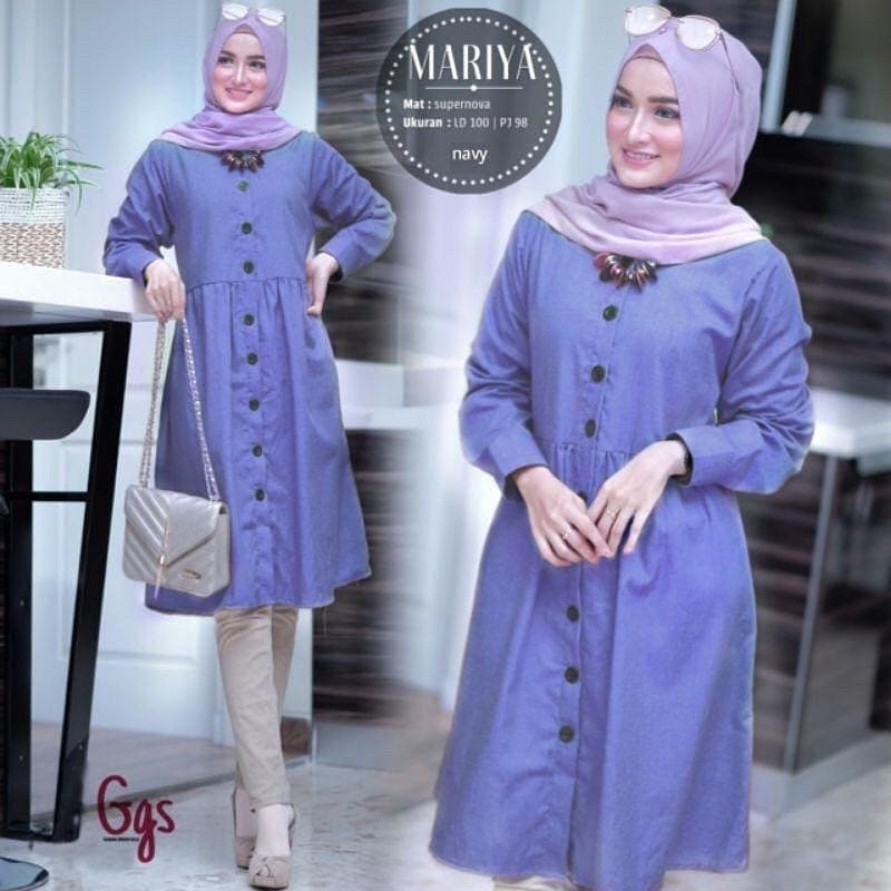 Mariya Tunik / Atasan Wanita Terbaru 2021 / Tunik Murah / Baju Muslim Original / Kekinian