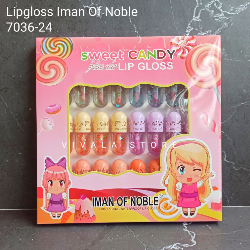 24 Pcs Lipgloss Iman Of Noble Sweet Candy 7036-24