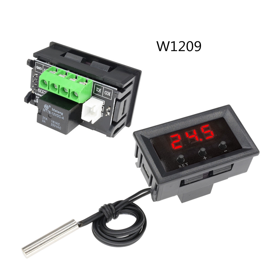 Termostat Digital Pengukur Suhu Dengan Sensor Switch Dan Probe 3 Warna W1209 12v