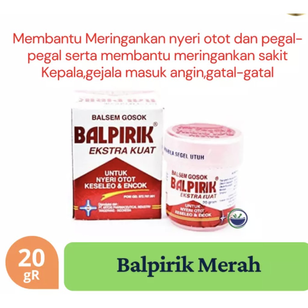 Balsem Gosok Balpirik Merah 20Gr