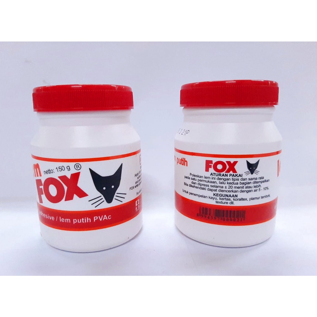 

LEM FOX BOTOL PUTIH 150 gr PVAC Lem Cair Putih Botol Kecil 150gr Lem Serbaguna Fox Botol Putih