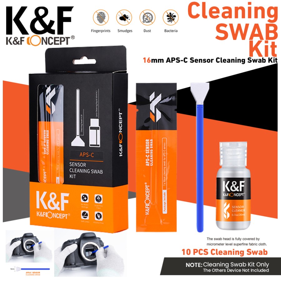 Cleaning Swab Kit APS-C Sensor with Cleaning Liquid KNF Concept 16mm