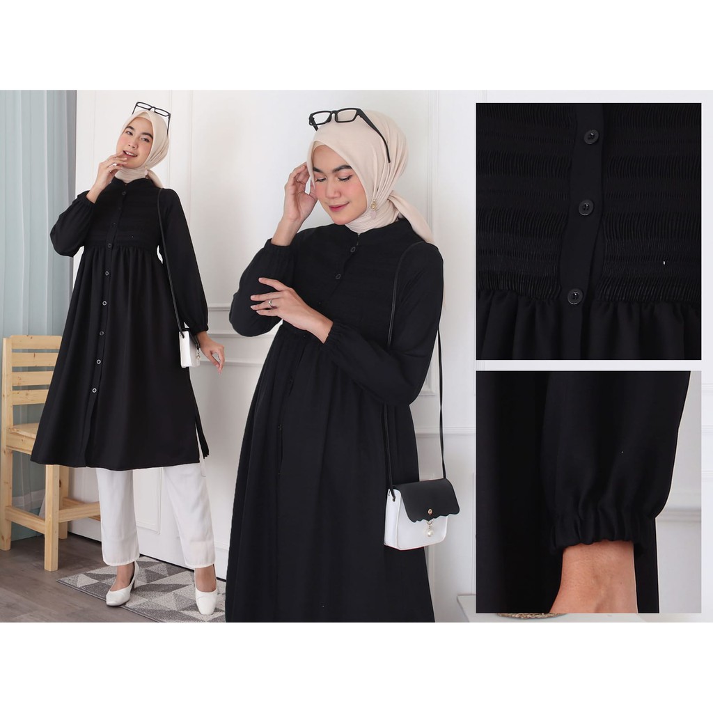 LONG TUNIK WANITA SMOK KERUT 803 Mrs3