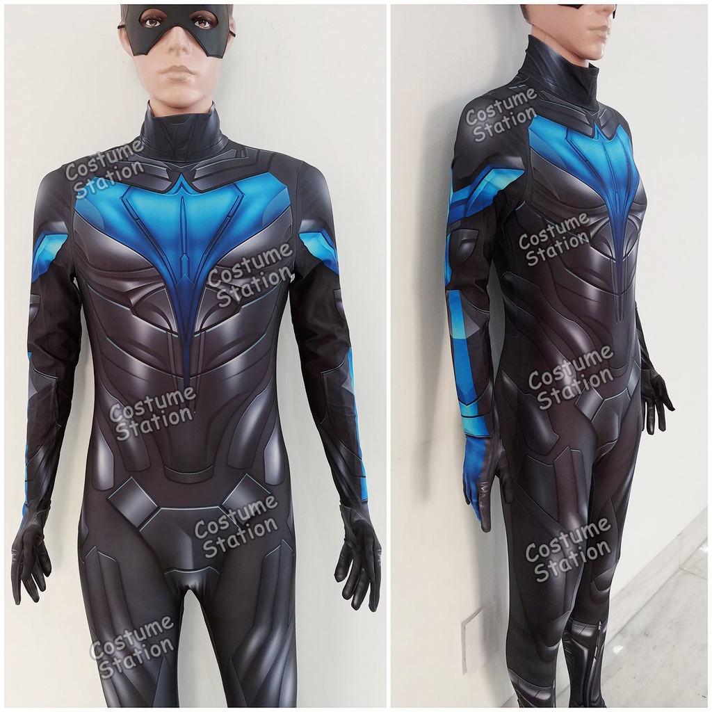 Kostum Nightwing / Costume Batman Sidekick Justice League pria dewasa