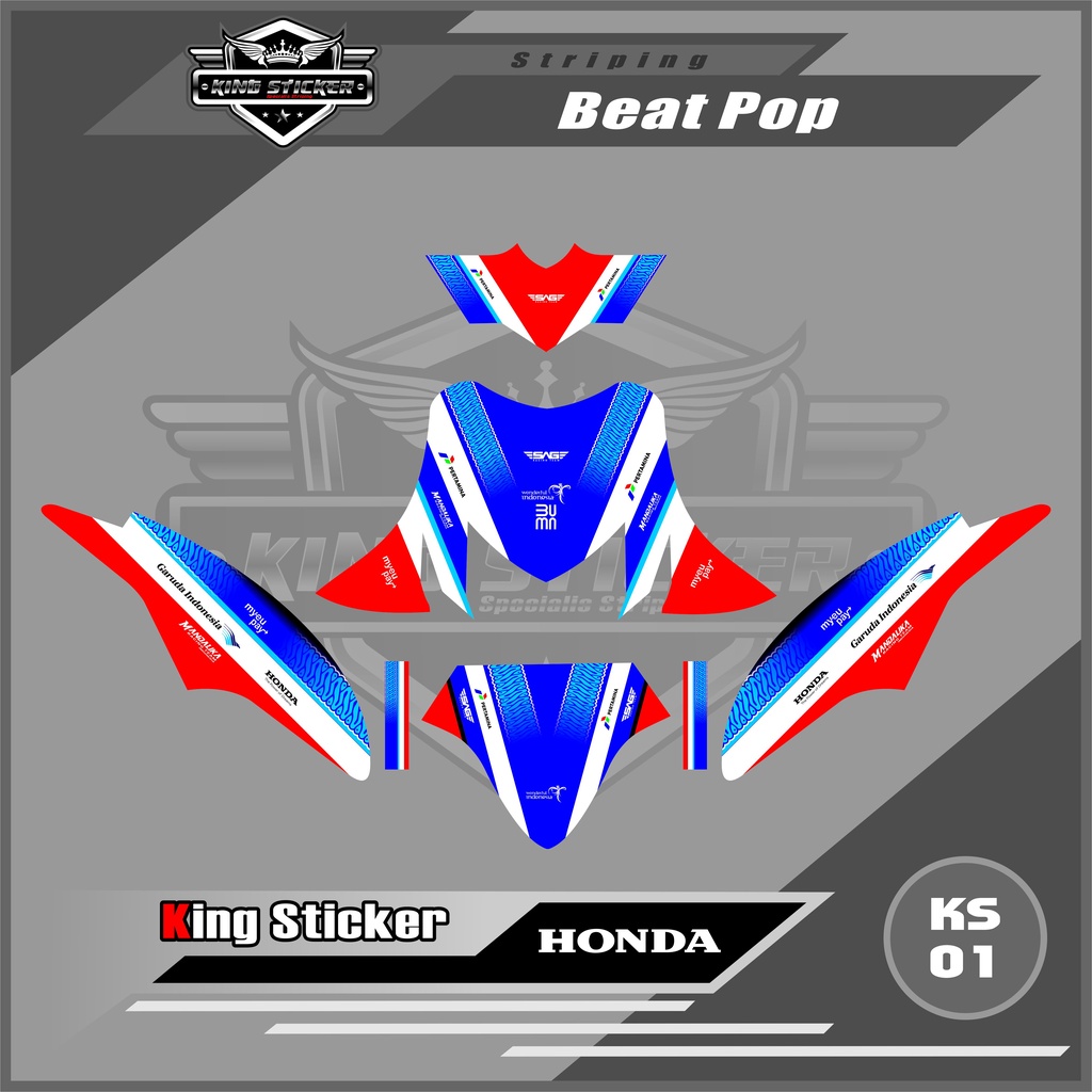 Sticker Decal Full Body Beat Pop - Sticker Decal Beat Pop Motif Mandalika.KS.001