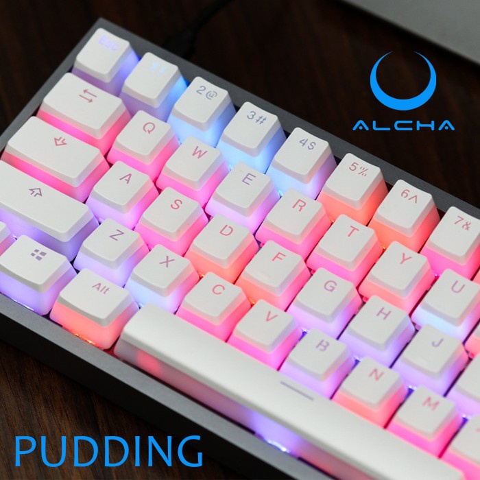 ALCHA KEYCAPS PUDDING / PUDING BACKLIT MECHANICAL KEYBOARD WHITE