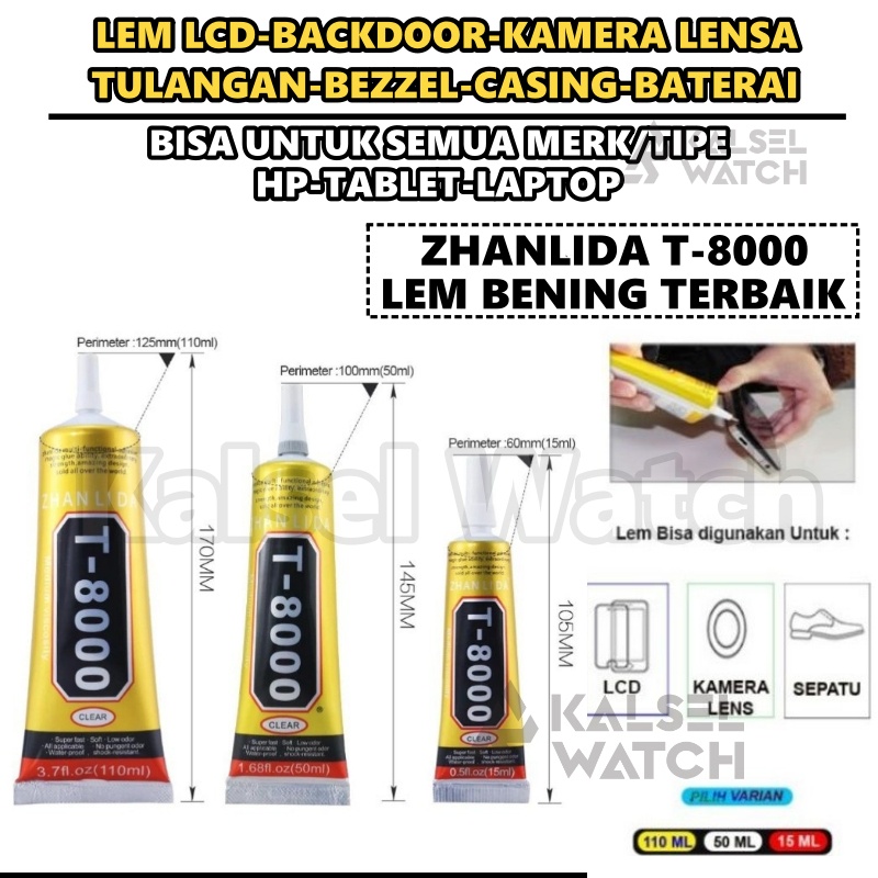 Jual Lem LCD HP Lem Perekat Hitam T8000 Zhanlida ORIGINAL 100% ...